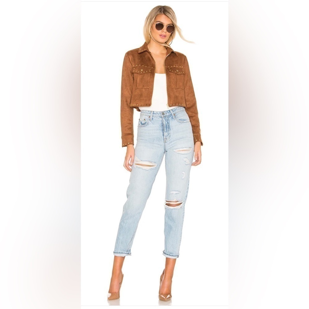 TULAROSA Abbot Faux Suede Cropped Jacket - Picture 3 of 12